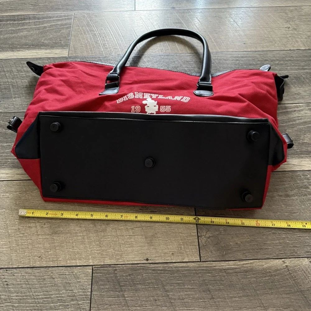 VTG Walt Disney World Resort Parks Mickey Mouse Carry On Duffle Bag Faux Leather - Picture 3 of 12